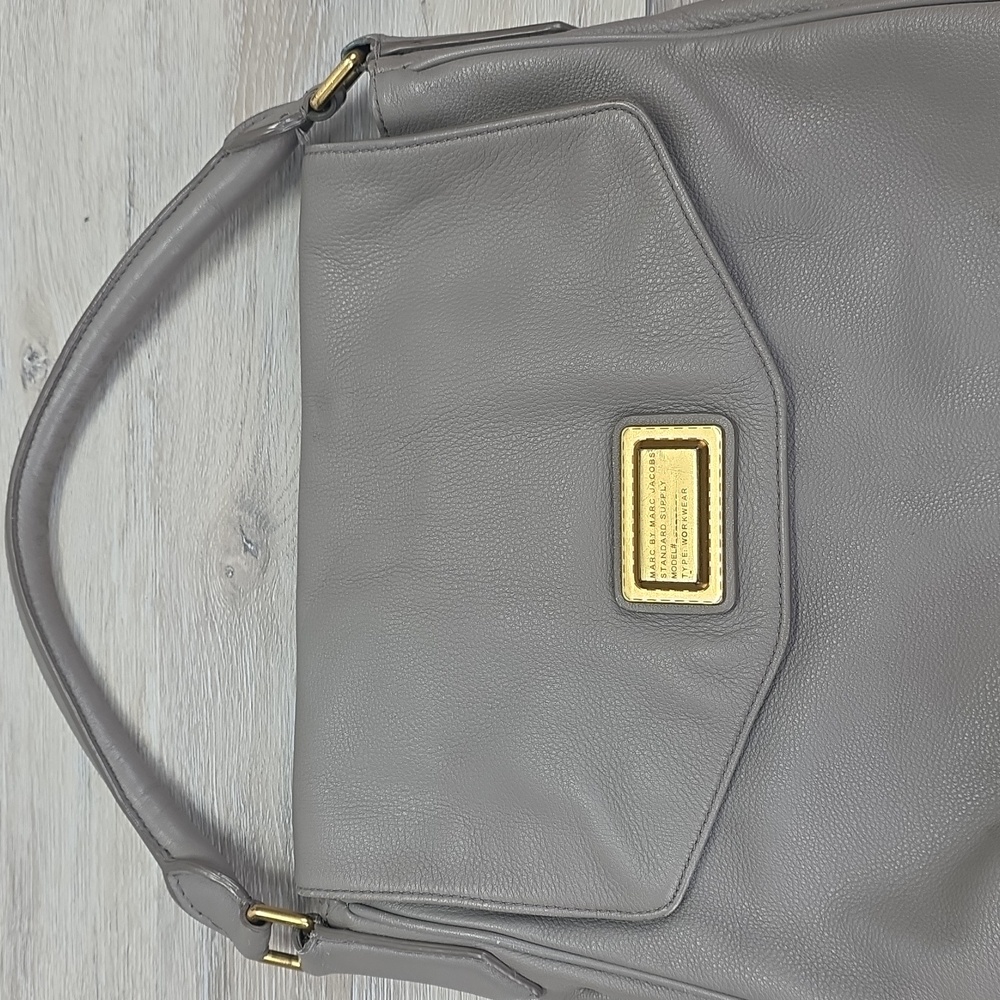 Marc by Marc Jacobs Leather Standard Supply Workwear Crossbody Handbag Taupe - Picture 3 of 15